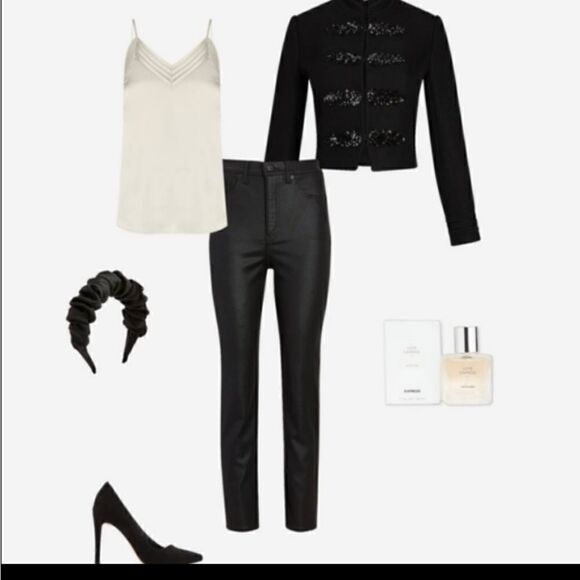 Express Sequin Embellished Military Jacket black size small NWOT - Picture 6 of 11